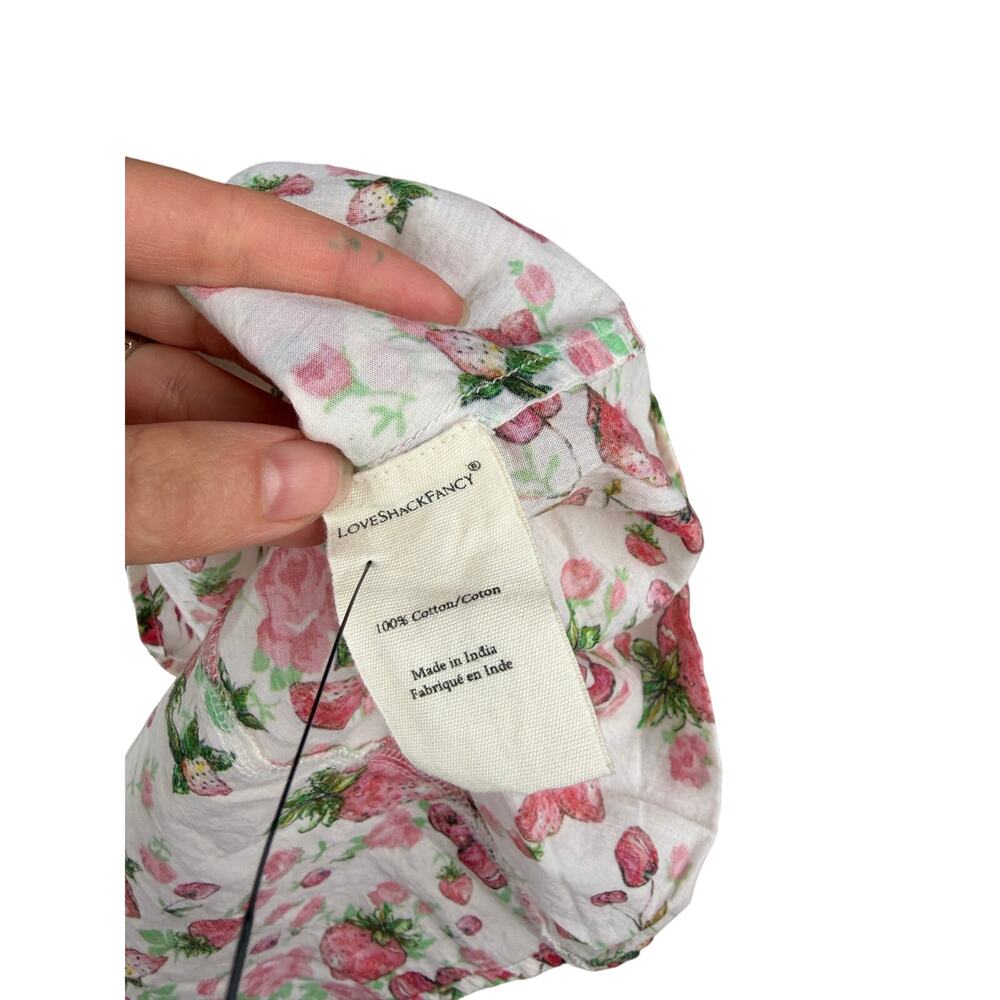 LoveShackFancy Adela Strawberry Print Maxi Dress Cotton Cottagecore Size 2 - Picture 6 of 7